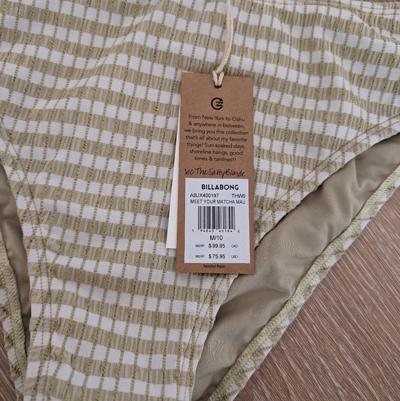 *NWT* Billabong x The Salty Blonde Meet you Matcha Bikini - Large Top/Med Bottom - Picture 5 of 8